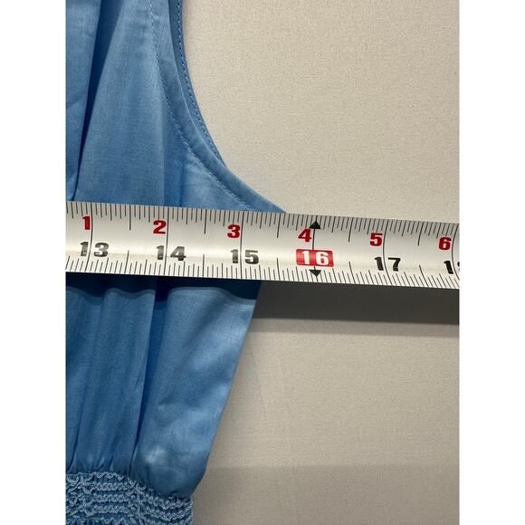 Rebecca Taylor Smocked Cotton Mini Dress Blue Size M NWT - Picture 5 of 14